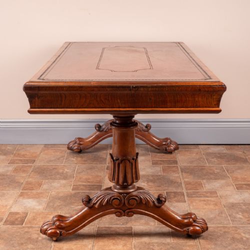 LEATHER TOPPED ROSEWOOD COFFEE TABLE - ADDITIONAL PHOTO 4