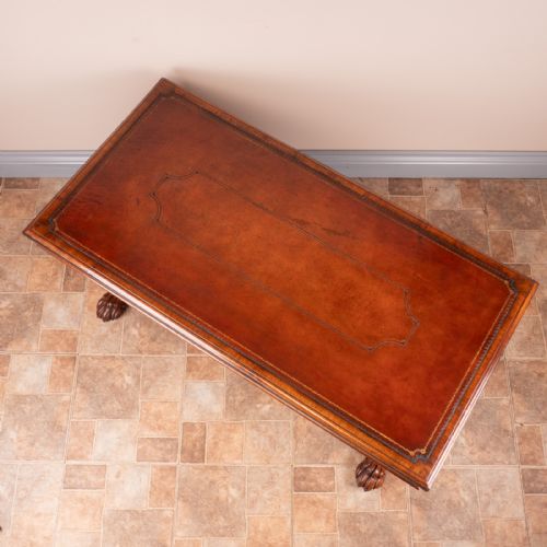 LEATHER TOPPED ROSEWOOD COFFEE TABLE - ADDITIONAL PHOTO 6