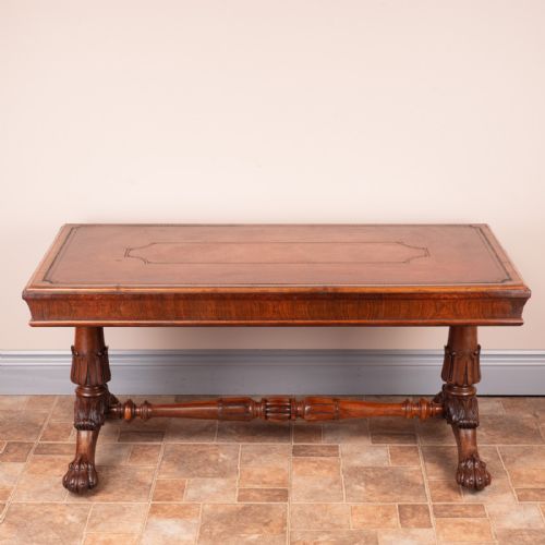LEATHER TOPPED ROSEWOOD COFFEE TABLE - ADDITIONAL PHOTO 7