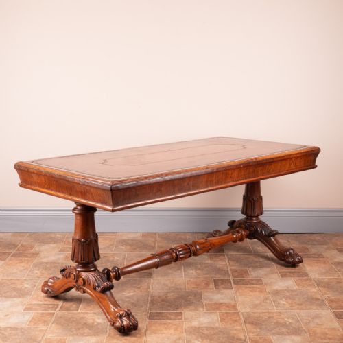 LEATHER TOPPED ROSEWOOD COFFEE TABLE - ADDITIONAL PHOTO 8