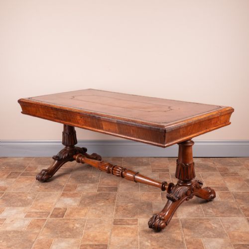 LEATHER TOPPED ROSEWOOD COFFEE TABLE - ADDITIONAL PHOTO 9