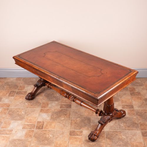 LEATHER TOPPED ROSEWOOD COFFEE TABLE - ADDITIONAL PHOTO 10