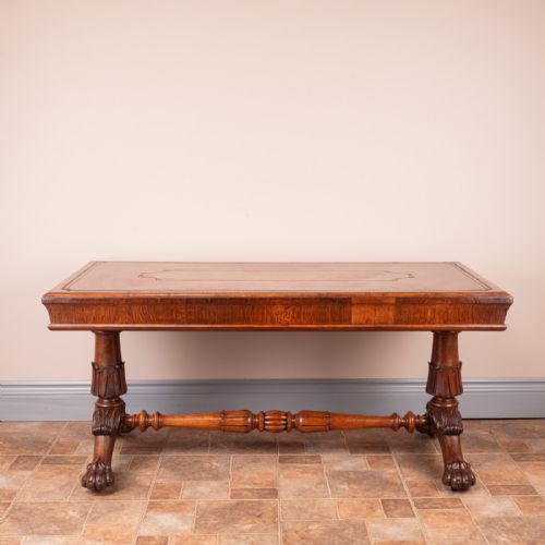 LEATHER TOPPED ROSEWOOD COFFEE TABLE - ADDITIONAL PHOTO 12