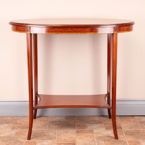 fig 1. Edwardian Oval Inlaid Mahogany Occasional Table