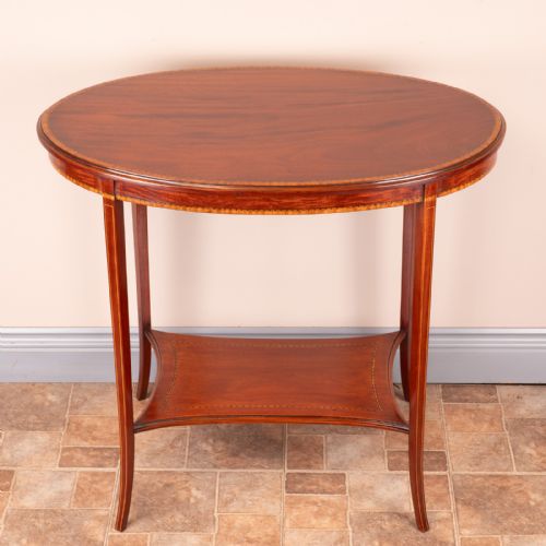 fig 2. Edwardian Oval Inlaid Mahogany Occasional Table