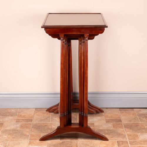 GOOD QUALITY MAHOGANY QUARTETTO NEST OF TABLES - ADDITIONAL PHOTO 5