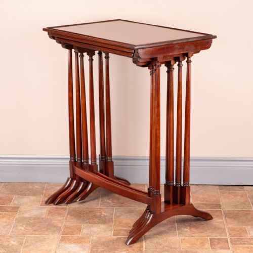 GOOD QUALITY MAHOGANY QUARTETTO NEST OF TABLES - ADDITIONAL PHOTO 7
