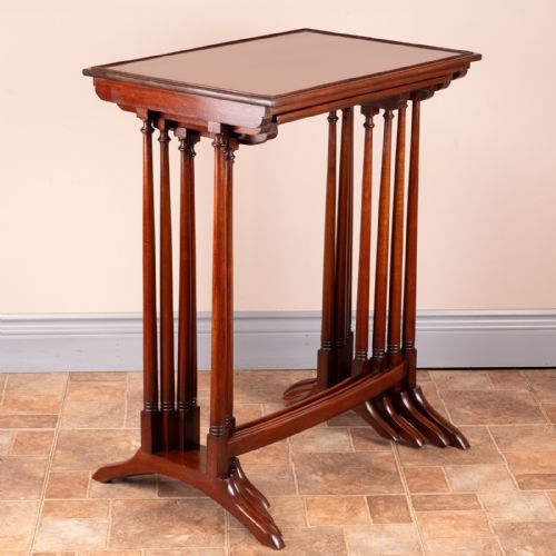 GOOD QUALITY MAHOGANY QUARTETTO NEST OF TABLES - ADDITIONAL PHOTO 10