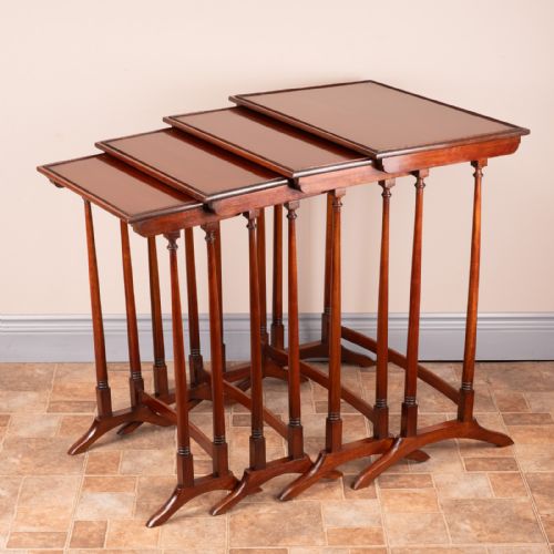 GOOD QUALITY MAHOGANY QUARTETTO NEST OF TABLES - ADDITIONAL PHOTO 11