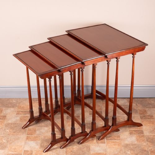 GOOD QUALITY MAHOGANY QUARTETTO NEST OF TABLES - ADDITIONAL PHOTO 12