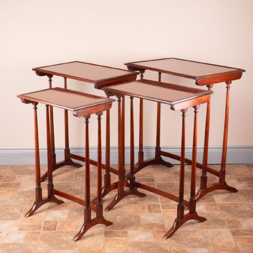 GOOD QUALITY MAHOGANY QUARTETTO NEST OF TABLES - ADDITIONAL PHOTO 14