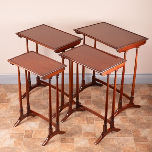 GOOD QUALITY MAHOGANY QUARTETTO NEST OF TABLES - ADDITIONAL PHOTO 15