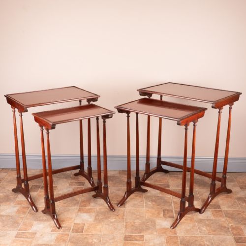 GOOD QUALITY MAHOGANY QUARTETTO NEST OF TABLES - ADDITIONAL PHOTO 18