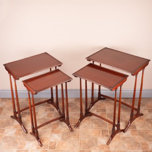 GOOD QUALITY MAHOGANY QUARTETTO NEST OF TABLES - ADDITIONAL PHOTO 19