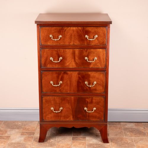 narrow mahogany four drawer chest of drawers - CATEGORY: ANTIQUE CHEST OF DRAWERS - DATED 1930