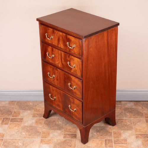 NARROW MAHOGANY FOUR DRAWER CHEST OF DRAWERS - ADDITIONAL PHOTO 11