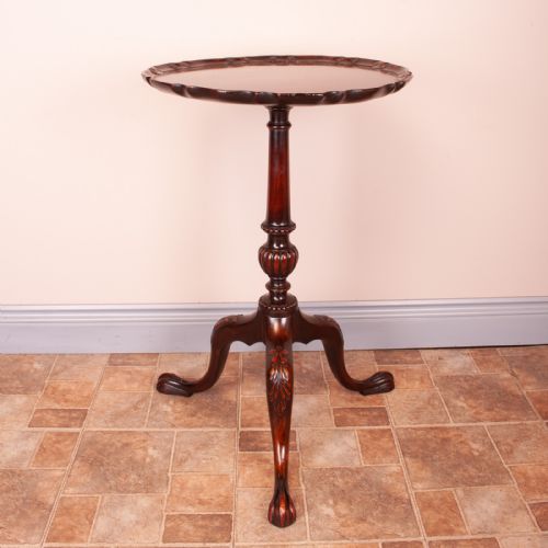GOOD QUALITY CARVED MAHOGANY WINE TABLE - ADDITIONAL PHOTO 2