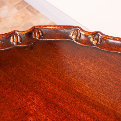 GOOD QUALITY CARVED MAHOGANY WINE TABLE - ADDITIONAL PHOTO 4