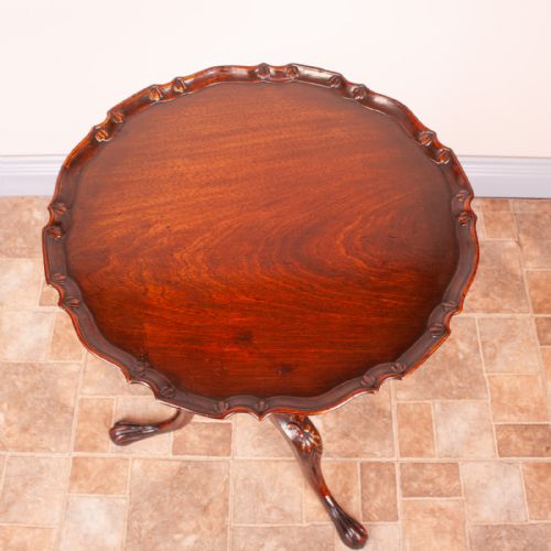 GOOD QUALITY CARVED MAHOGANY WINE TABLE - ADDITIONAL PHOTO 6