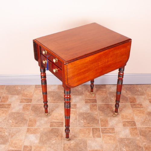 19THC MAHOGANY PEMBROKE WORK TABLE - ADDITIONAL PHOTO 1