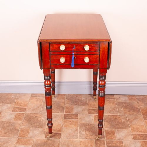 19THC MAHOGANY PEMBROKE WORK TABLE - ADDITIONAL PHOTO 2