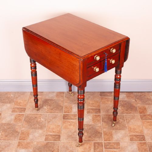 19THC MAHOGANY PEMBROKE WORK TABLE - ADDITIONAL PHOTO 3