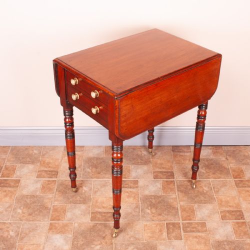19THC MAHOGANY PEMBROKE WORK TABLE - ADDITIONAL PHOTO 4
