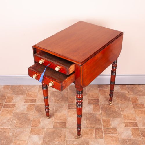 19THC MAHOGANY PEMBROKE WORK TABLE - ADDITIONAL PHOTO 9