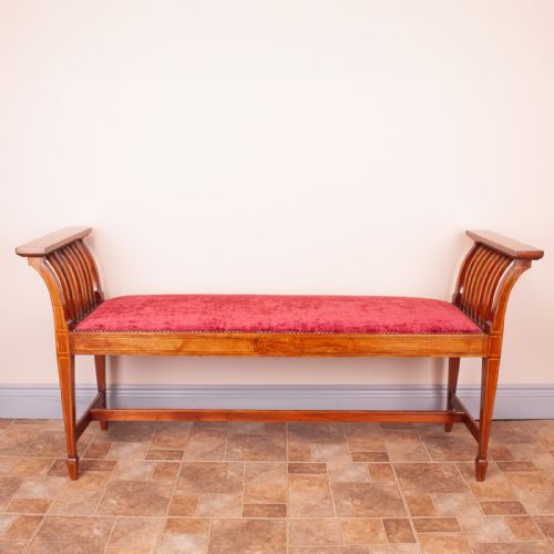 EDWARDIAN INLAID WALNUT WINDOW SEAT - ADDITIONAL PHOTO 1