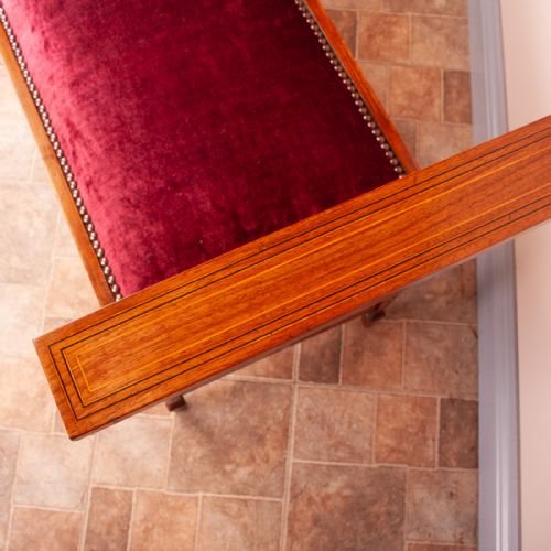 EDWARDIAN INLAID WALNUT WINDOW SEAT - ADDITIONAL PHOTO 4