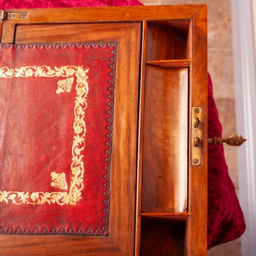 WALNUT BRASS BOUND WRITING BOX - ADDITIONAL PHOTO 6