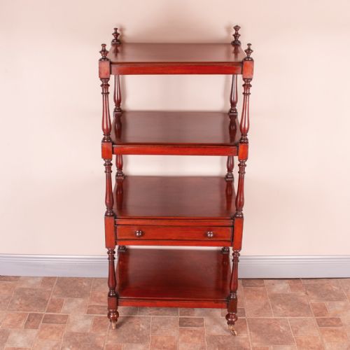 19THC MAHOGANY WHATNOT WITH DRAWER - ADDITIONAL PHOTO 1