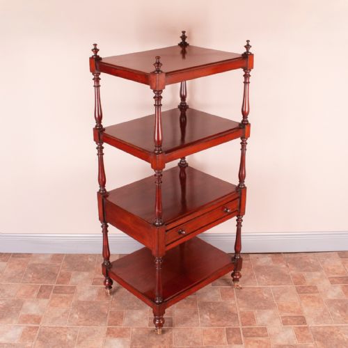 19THC MAHOGANY WHATNOT WITH DRAWER - ADDITIONAL PHOTO 3