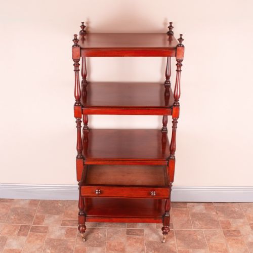 19THC MAHOGANY WHATNOT WITH DRAWER - ADDITIONAL PHOTO 4