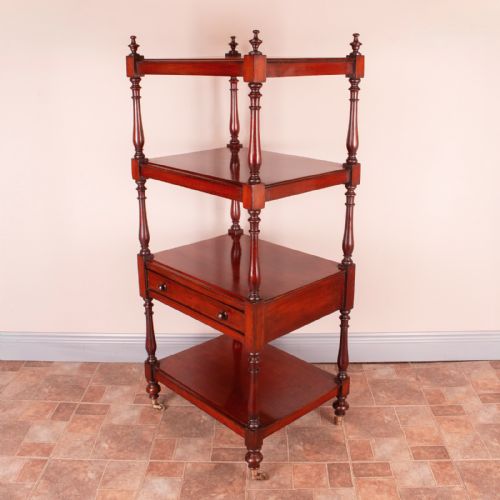 19THC MAHOGANY WHATNOT WITH DRAWER - ADDITIONAL PHOTO 6