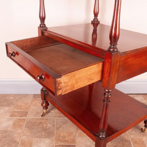 19THC MAHOGANY WHATNOT WITH DRAWER - ADDITIONAL PHOTO 9