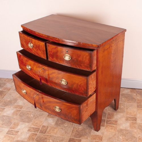 19THC MAHOGANY BOW FRONTED CHEST OF DRAWERS - ADDITIONAL PHOTO 14