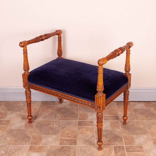 FRENCH 19THC CARVED WALNUT WINDOW SEAT - ADDITIONAL PHOTO 2