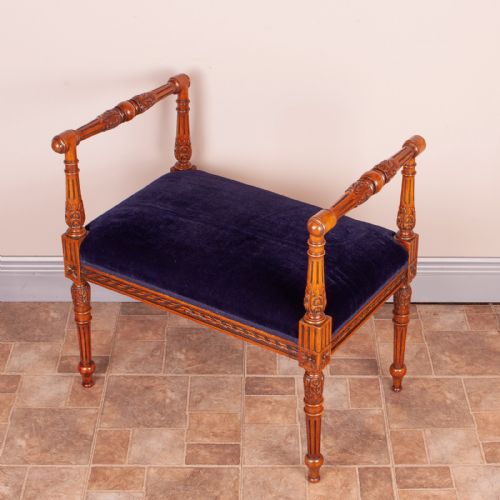 FRENCH 19THC CARVED WALNUT WINDOW SEAT - ADDITIONAL PHOTO 3