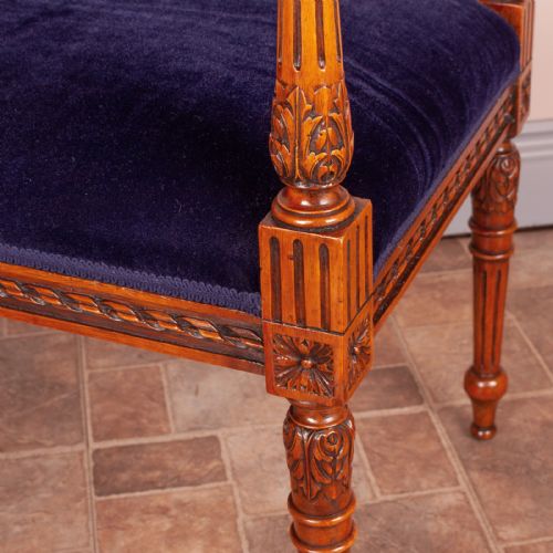 FRENCH 19THC CARVED WALNUT WINDOW SEAT - ADDITIONAL PHOTO 6