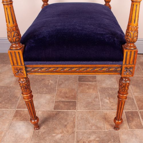 FRENCH 19THC CARVED WALNUT WINDOW SEAT - ADDITIONAL PHOTO 8