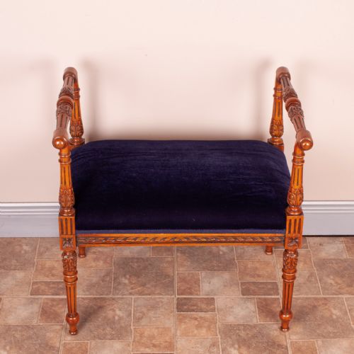 FRENCH 19THC CARVED WALNUT WINDOW SEAT - ADDITIONAL PHOTO 10
