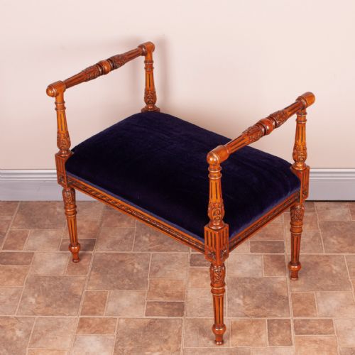 FRENCH 19THC CARVED WALNUT WINDOW SEAT - ADDITIONAL PHOTO 11