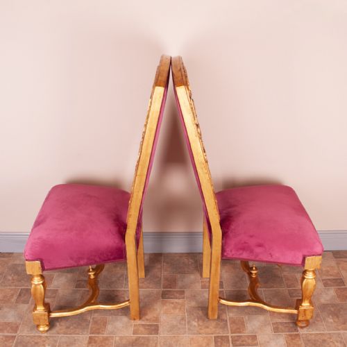 PAIR OF 19THC CONTINENTAL GILT HALL CHAIRS - ADDITIONAL PHOTO 9