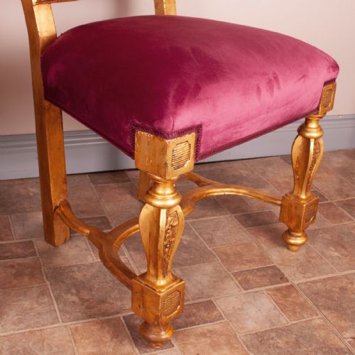 PAIR OF 19THC CONTINENTAL GILT HALL CHAIRS - ADDITIONAL PHOTO 11