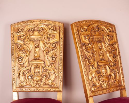 PAIR OF 19THC CONTINENTAL GILT HALL CHAIRS - ADDITIONAL PHOTO 12