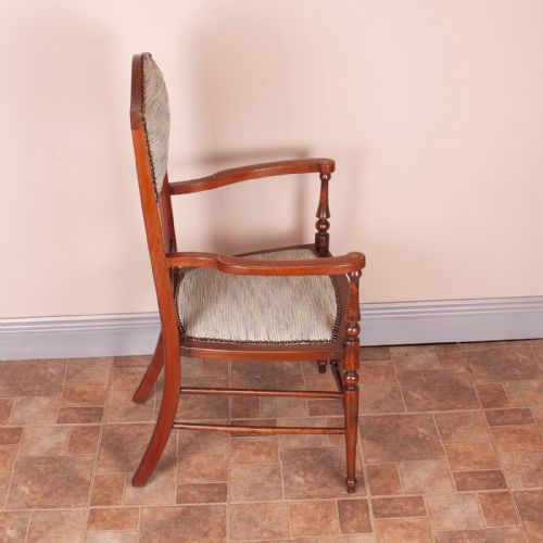 EDWARDIAN INLAID OCCASIONAL ELBOW CHAIR - ADDITIONAL PHOTO 4