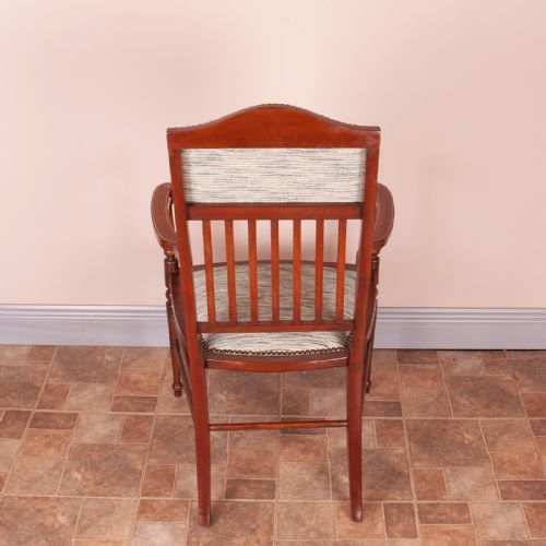 EDWARDIAN INLAID OCCASIONAL ELBOW CHAIR - ADDITIONAL PHOTO 5
