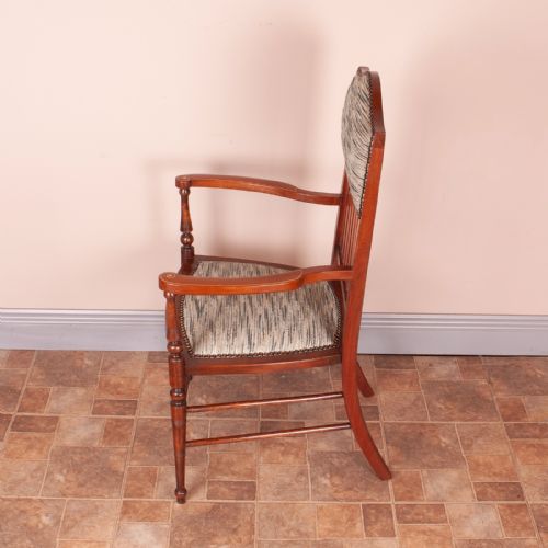 EDWARDIAN INLAID OCCASIONAL ELBOW CHAIR - ADDITIONAL PHOTO 6