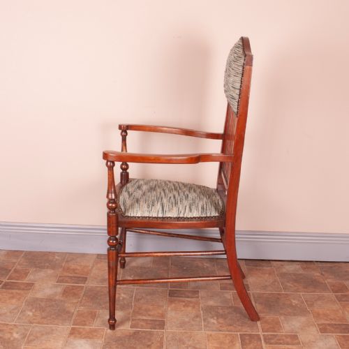 EDWARDIAN INLAID OCCASIONAL ELBOW CHAIR - ADDITIONAL PHOTO 7